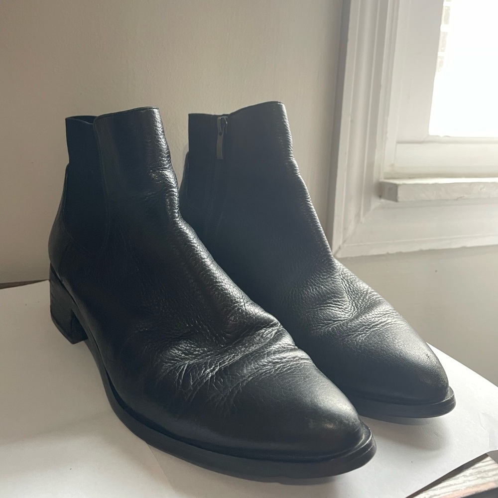 Franco Sarto black leather booties